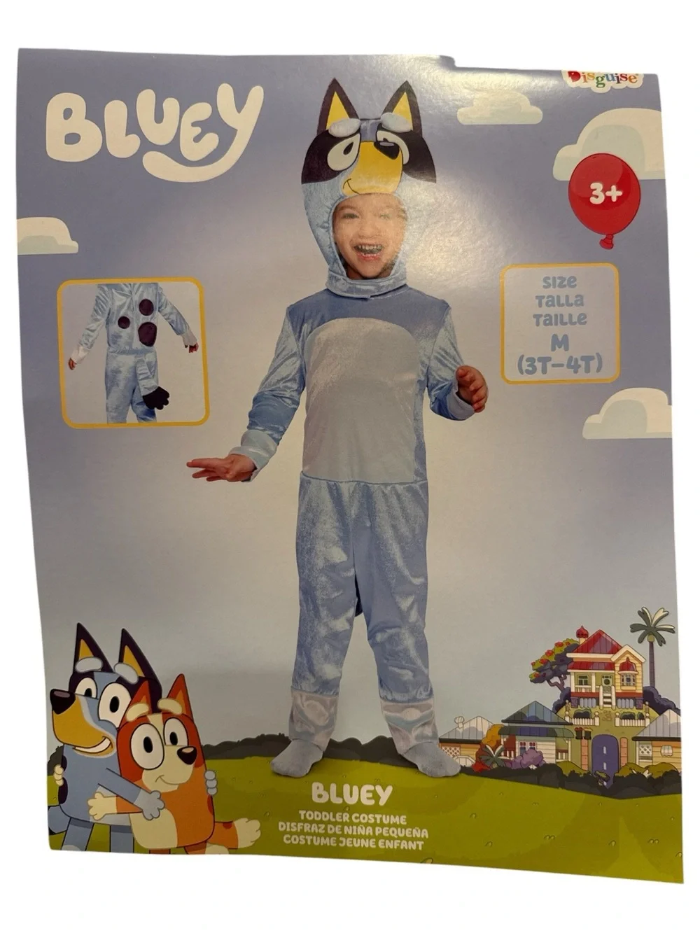 Disguise Bluey Costume Kids Bluey Character Outfit w Jumpsuit and Mask Sz 3T-4T
